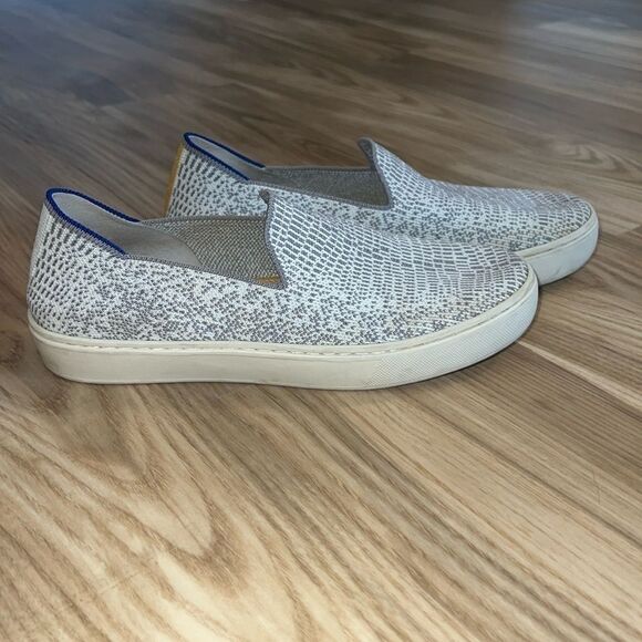 Rothy's Shoes - Rothy’s The Original Slip On Sneaker White Gray Opal Python. Size 6.5.